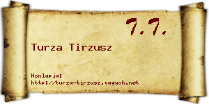 Turza Tirzusz névjegykártya